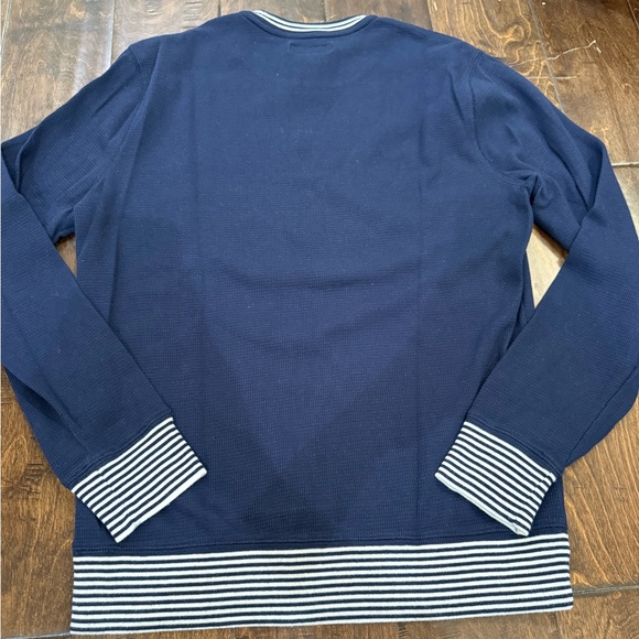 Polo Ralph Lauren Navy Polo Eagle Logo Waffle Knit Crew Long Sleeve size Small - Picture 8 of 9